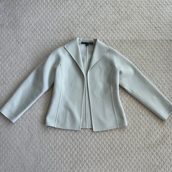 Linda Allard Ellen Tracy 100% Wool Open-Front Jacket Light Gray 4P Cozy Fall - Picture 1 of 10